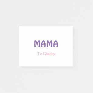 Notas Post-it® Mama feliz madres retro púrpura agregar texto nomb