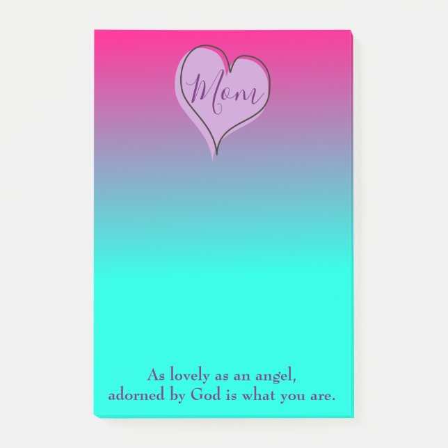 Notas Post-it® Mama Heart Purple and Blue Ombre (Anverso)