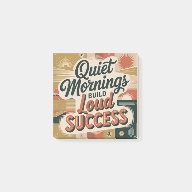 Notas Post-it® Mañanas Tranquilas Construyen Éxito Ruidoso (Anverso)
