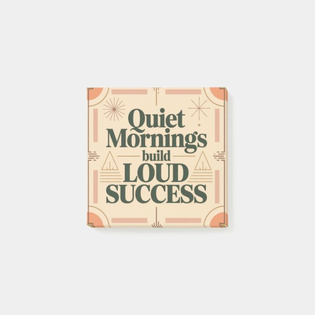 Notas Post-it® Mañanas Tranquilas Construyen Éxito Ruidoso (Anverso)