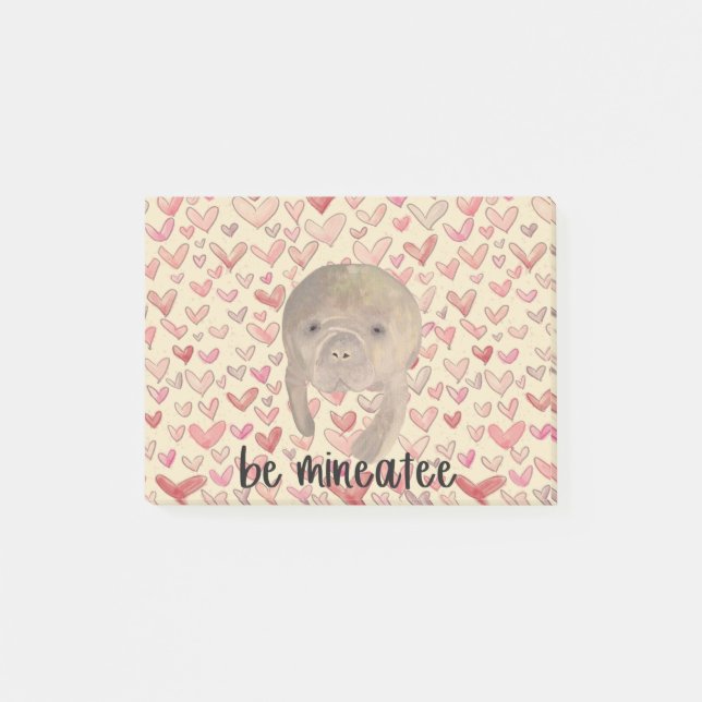 Notas Post-it® Manatee Valentine (Anverso)