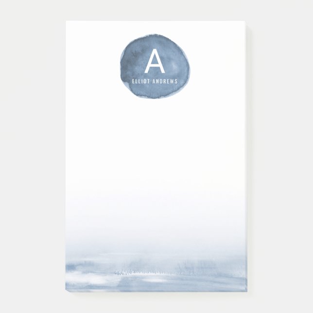 Notas Post-it® Mancha el | del agua azul personalizado (Anverso)