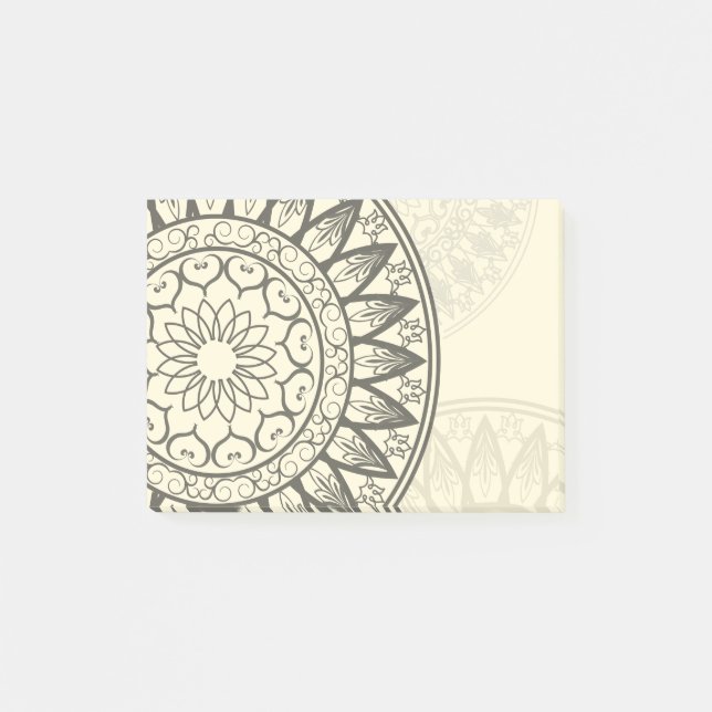Notas Post-it® Mandala en suavemente amarillo (Anverso)