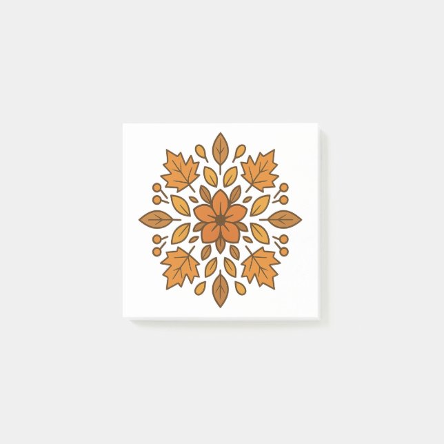 Notas Post-it® Mandala floral de otoño (Anverso)