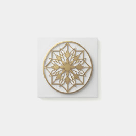 Notas Post-it® Mandalá Medallón Dorado | Cuaderno Elegante