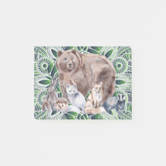 Notas Post-it® Mandala Rabbit Bear Hedgehog Fox Badger