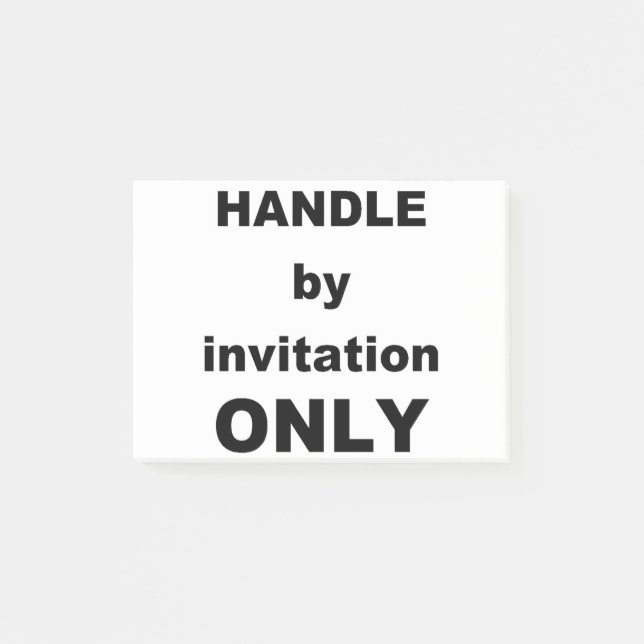 Notas Post-it® MANEJAR solo por invitación (Anverso)