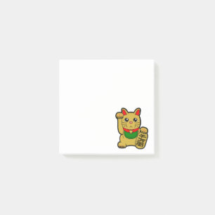 Notas Post-it® Maneki Neko: Gato afortunado de oro