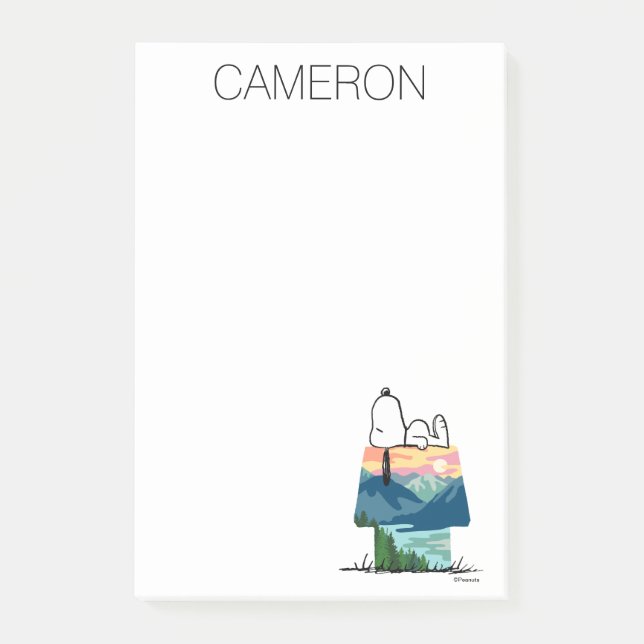 Notas Post-it® Maní | Snoopy Dog House Sunrise (Anverso)