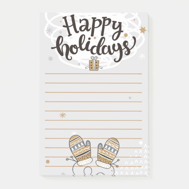 Notas Post-it® Manoplas de Invierno (Anverso)