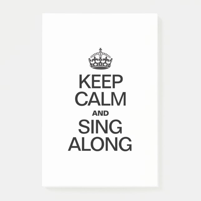 NOTAS POST-IT® MANTENER LA CALMA Y CANTAR (Anverso)