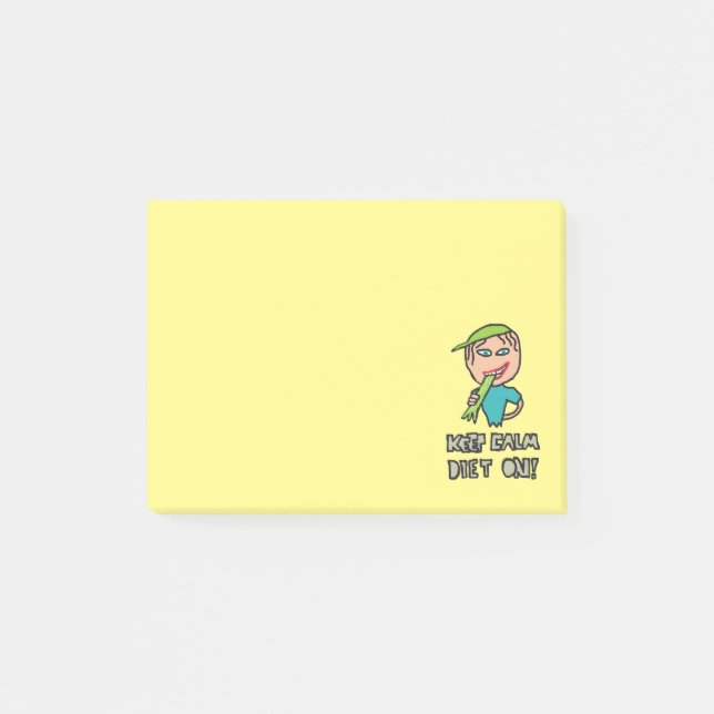 Notas Post-it® Mantener la dieta tranquila (Anverso)