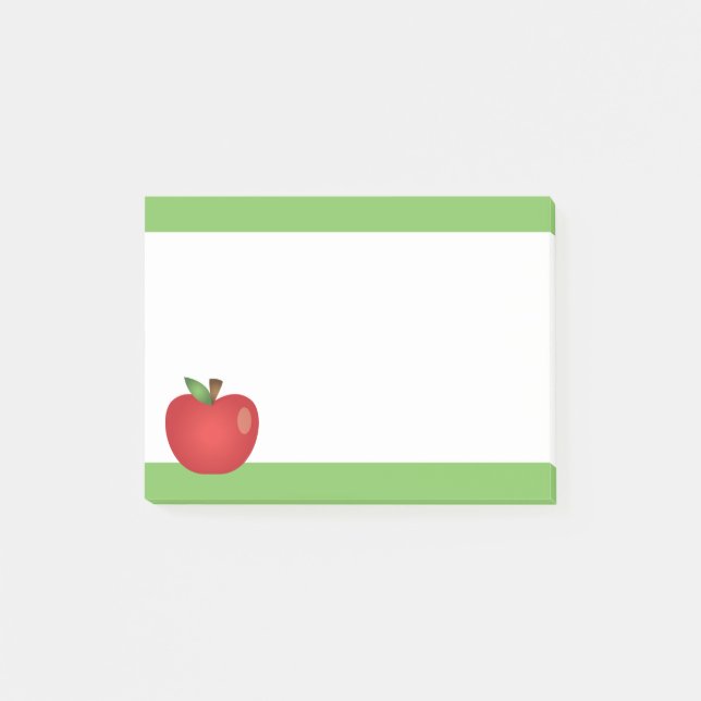 Notas Post-it® Manzana de dibujos animados roja (Anverso)