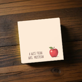 Notas Post-it® Manzana roja personalizada con nombre de profesor