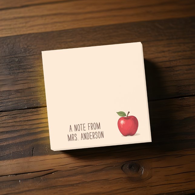 Notas Post-it® Manzana roja personalizada con nombre de profesor (🍎 Share thoughtful notes in style! ✏️)