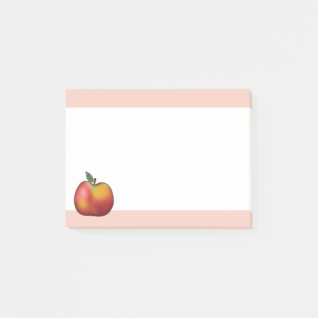 Notas Post-it® Manzana Y Rosa Personalizado Rojo (Anverso)
