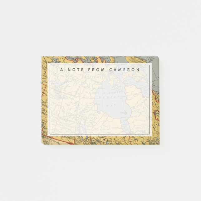 Notas Post-it® Mapa antiguo de Canadá (Anverso)