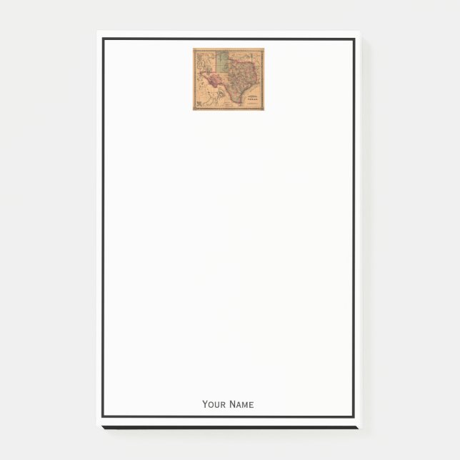 Notas Post-it® Mapa Antiguo de Texas #1 (Anverso)