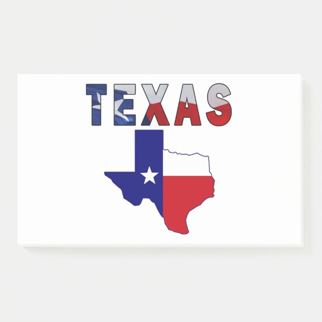 Notas Post-it® Mapa de bandera con Texas (Anverso)