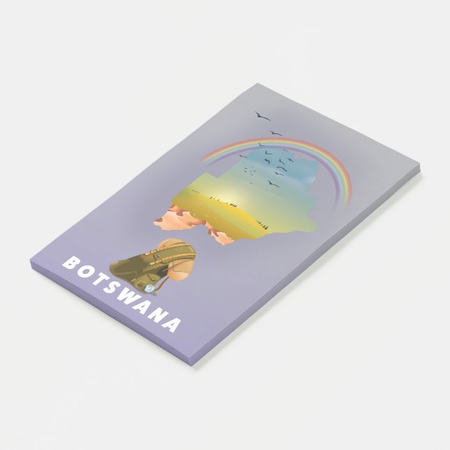 Notas Post-it® Mapa de Botsuana (En perspectiva)