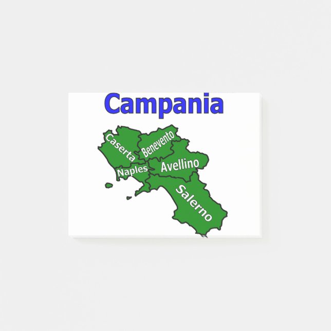 Notas Post-it® Mapa de Campania con Provincias (Anverso)