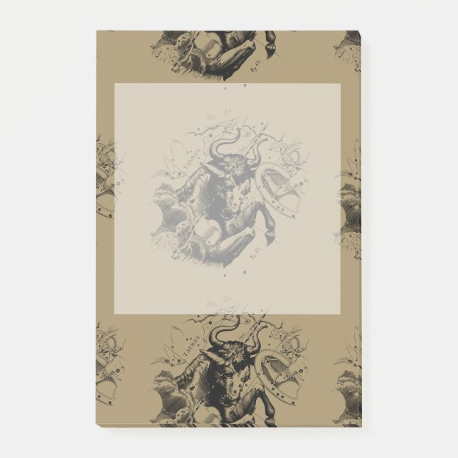 Notas Post-it® Mapa de Constelación de Taurus Zodiac Hevelius 169 (Anverso)