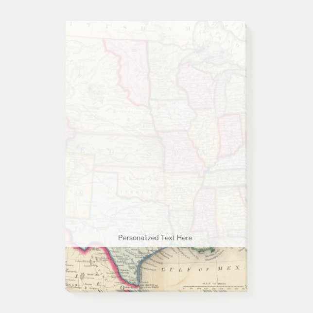 Notas Post-it® Mapa De Estados Unidos, Y Territorios (Anverso)