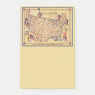 Notas Post-it® "Mapa de las tribus nativas estadounidenses"