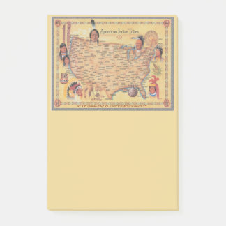 Notas Post-it® "Mapa de las tribus nativas estadounidenses"