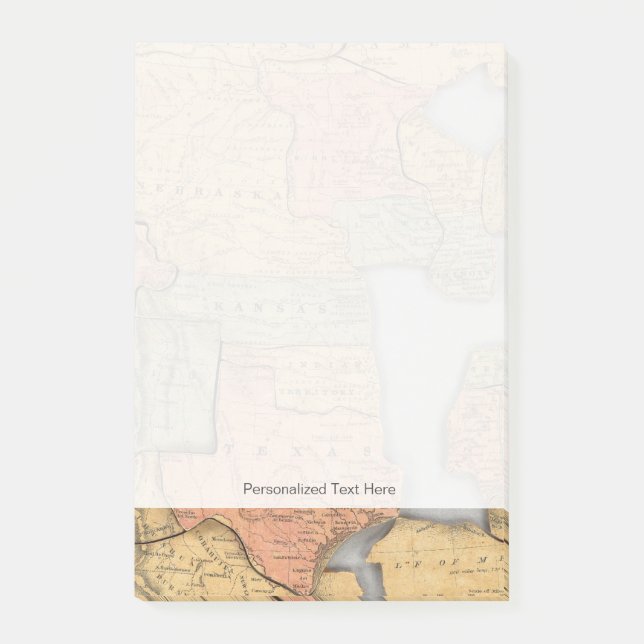 Notas Post-it® Mapa de los Estados Unidos y Canadá (Anverso)