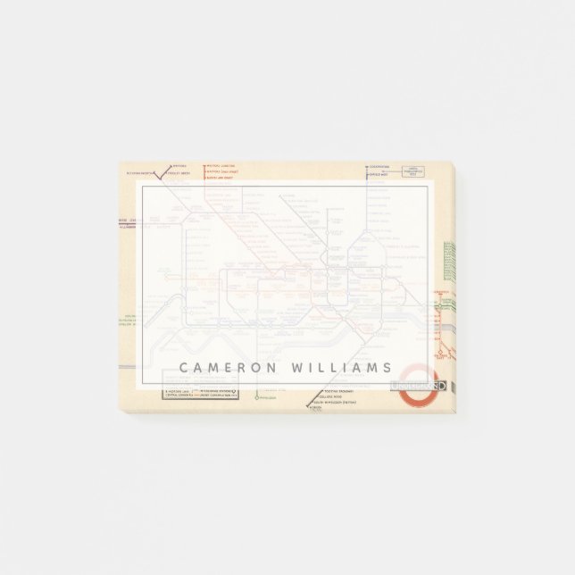 Notas Post-it® Mapa de los ferrocarriles del subterráneo de (Anverso)
