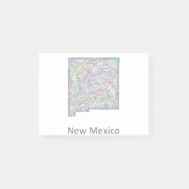 Notas Post-it® Mapa de New México (Anverso)