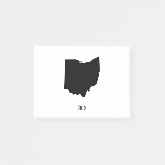 Notas Post-it® Mapa de Ohio - Mapa de Ohio moderno en blanco y ne (Anverso)