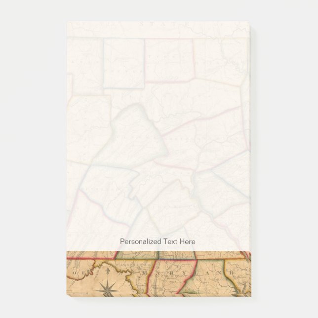 Notas Post-it® Mapa Del Estado De Pennsylvania (Anverso)