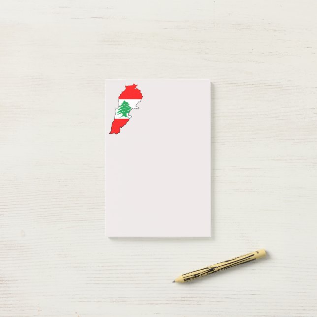 Notas Post-it® Mapa del Líbano con bandera (Escritorio)