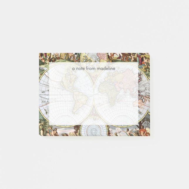 Notas Post-it® Mapa del mundo (Anverso)