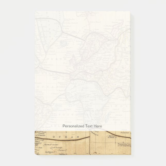 Notas Post-it® Mapa del mundo en la proyección de Mercators (Anverso)