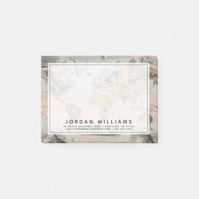 Notas Post-it® Mapa geológico del mundo (Anverso)