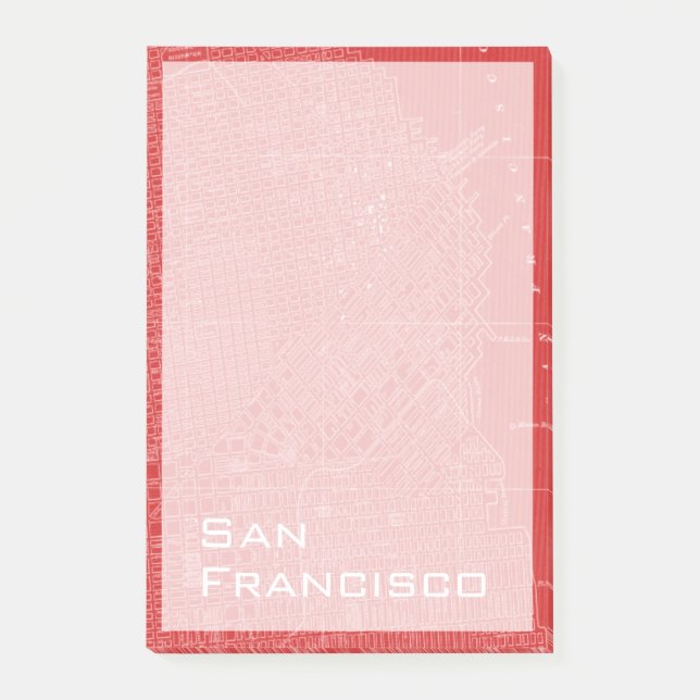 Notas Post-it® Mapa gráfico de San Francisco (Anverso)