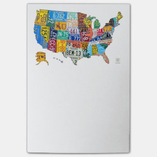 Notas Post-it® Mapa los E.E.U.U. de la placa en blanco por la