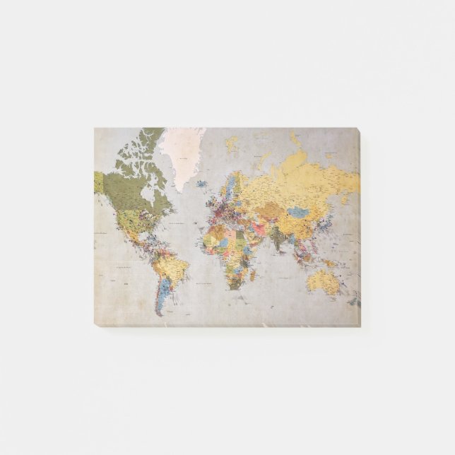 Notas Post-it® mapa mundial (Anverso)