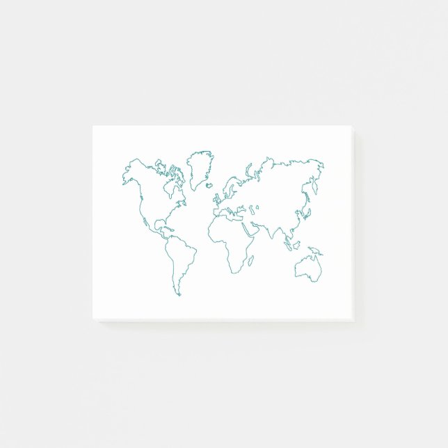Notas Post-it® Mapa mundial (Anverso)