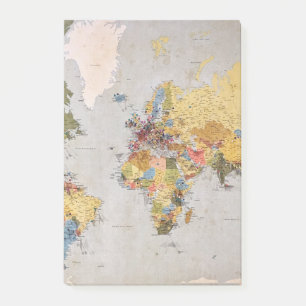 Notas Post-it® mapa mundial