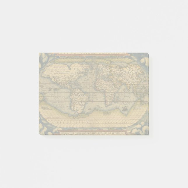 Notas Post-it® Mapa Mundial Viaje Antiguo Ortelius Europa (Anverso)