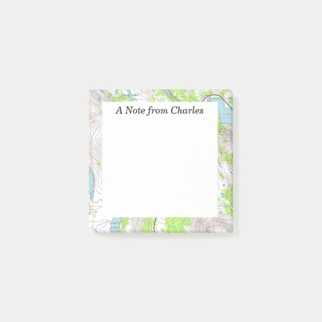 Notas Post-it® Mapa topográfico personalizado (Anverso)