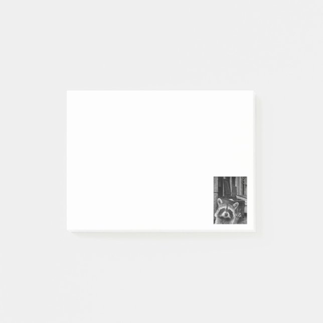 Notas Post-it® Mapache Divertido Selfie Mapache Mapache Divertido (Anverso)