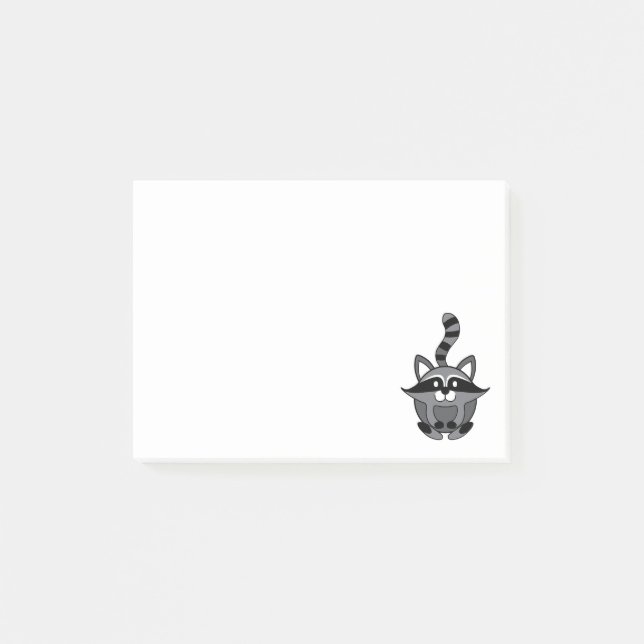 Notas Post-it® Mapache Pequeño (Anverso)