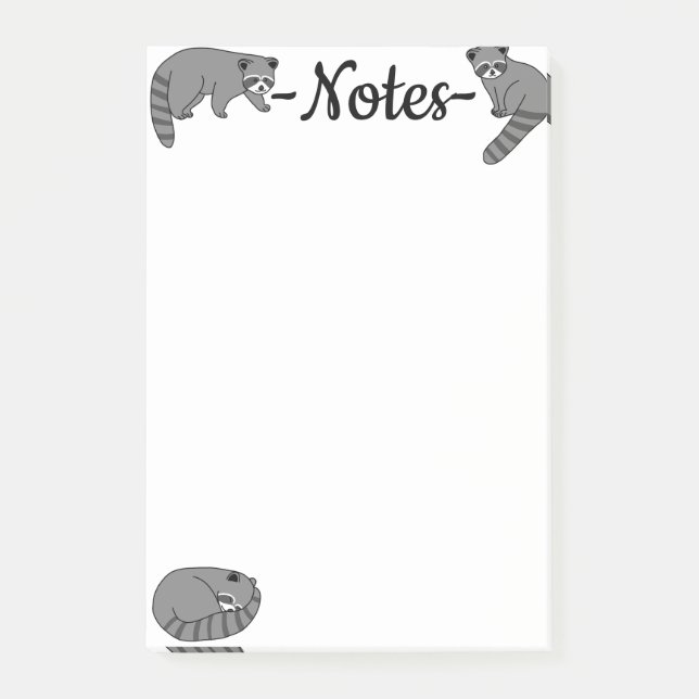 Notas Post-it® Mapaches (Anverso)