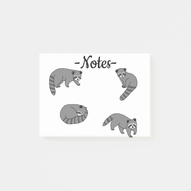 Notas Post-it® Mapaches (Anverso)
