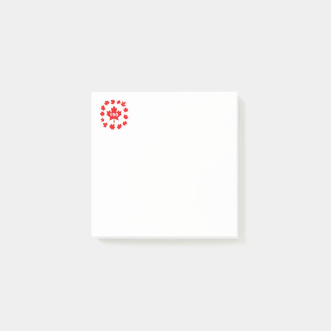 Notas Post-it® Maple Leaf Canada 150 personalizable (Anverso)